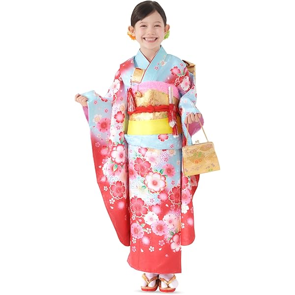 Amazon | [NISHIORI] 七五三 7歳 女の子 着物 セット 絵羽柄 四つ身 15